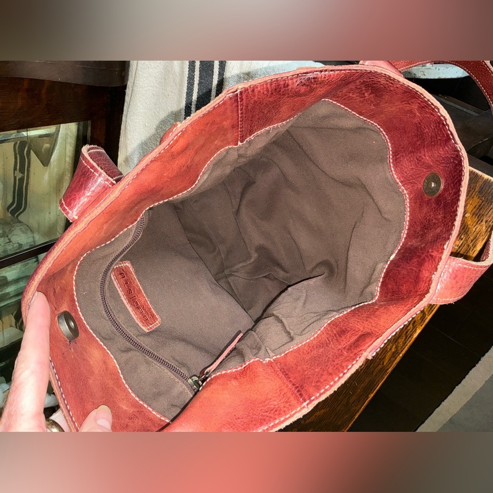 Bed Stu Leather Stevie Tote Shoulder Bag Merlot Deep Red Retail $255 - Picture 13 of 13